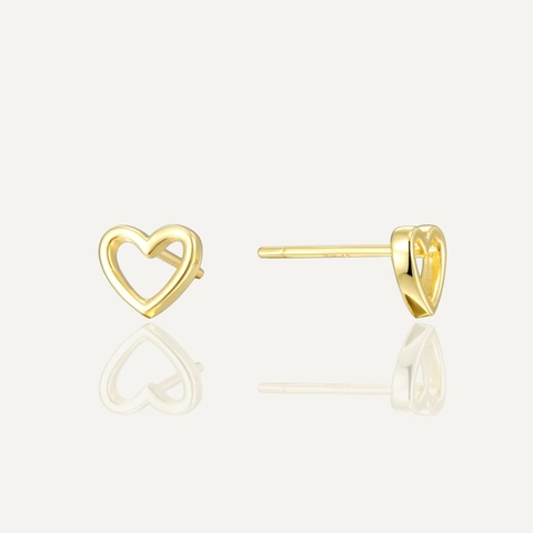 Pendientes de Botón de Corazón de Plata de Ley 925 Minimalistas Con Poste de Plata de Ley 925 Joyería de Mujer