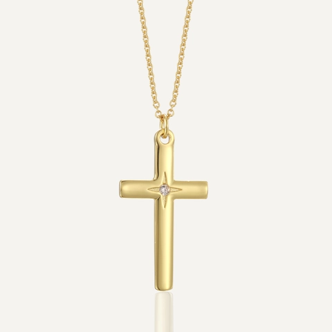 Hip Hop Kupfer Kreuz Anhänger Halskette Für Herren Damen Vergoldet Spiegelpoliert Zirkonia Eingelegt Schmuck O-Kette Accessoire