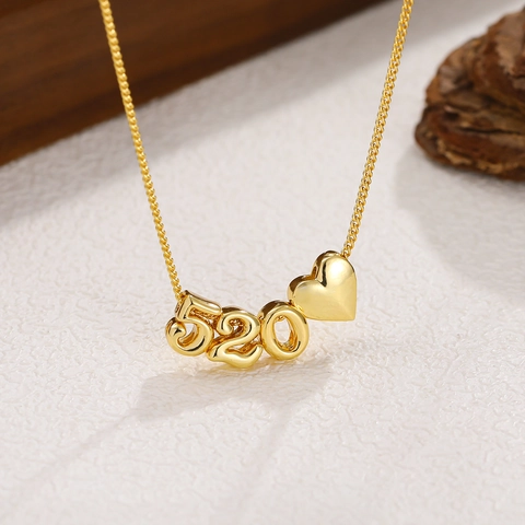 Modern 3D Bubble Initial Letter Number Necklace For Women Gold Plated Copper Alphabet Name Pendant Minimalist Jewelry Gift