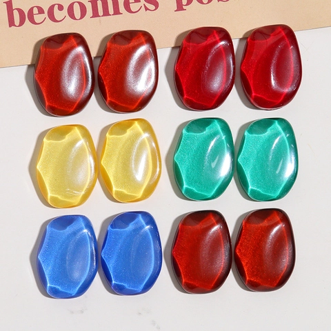Patch in Resina Fai-da-te Colorata Effetto Occhio di Gatto Rombo Cabochon Poligonale Per Orecchini Accessori per Capelli Gioielli