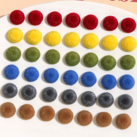 Mini Bunte Beflockte Runde Perlen DIY Harz Halbrunde Accessoires Für Nagelkunst Schmuckherstellung Handgefertigtes Material