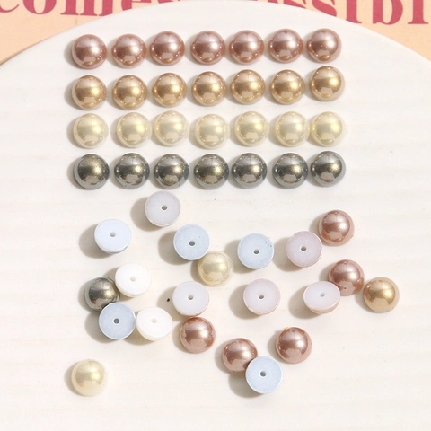 Mini Halbrund Kunstperlen Acrylperlen Für DIY Schmuckherstellung Nagelkunst Flache Rückseite Elegante Bastelbedarf