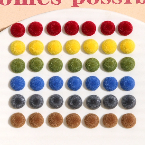 Mini Bunte Beflockte Runde Perlen DIY Harz Halbrunde Accessoires Für Nagelkunst Schmuckherstellung Handgefertigtes Material