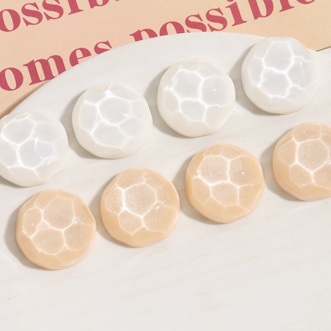 Round Resin Geometric Faceted Decorative Buttons For DIY Jewelry Making Clothing Accessories Elegant Water Ripple Pattern