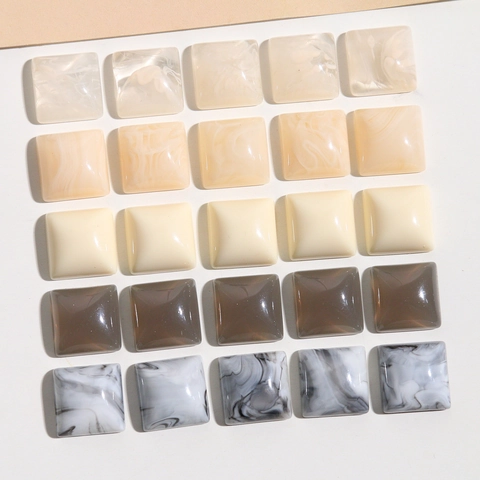Quadratische Harz Cabochons Marmorierte Textur DIY Schmuckherstellung Teile Für Ohrringe Handyhülle Dekoration Moderner Stil