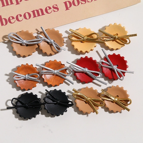 Botones de Engranaje de Madera Europeos Vintage Con Elegante Decoración de Lazo Accesorios de Costura DIY Para Sombreros Mujer