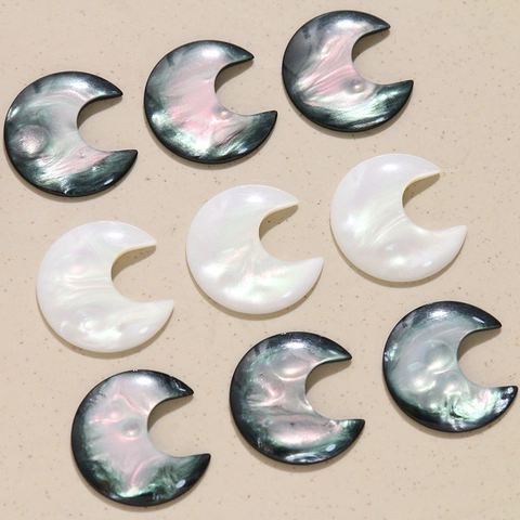 DIY Resin Moon Crescent Charms Faux Shell Iridescent Jewelry Findings For Earrings Necklace Making Handcrafted Material