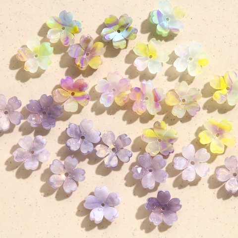 Acrylic Cherry Blossom Flower Beads For DIY Jewelry Making Spring Style Floral Craft Accessories For Earrings Bracelets Women