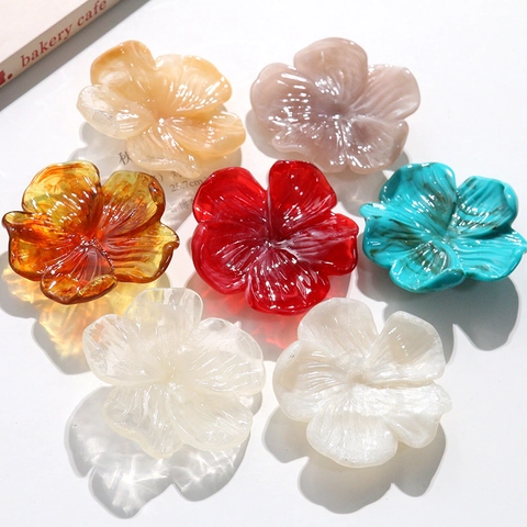 Accessoire de Bijoux DIY en Résine Fleur Irrégulière Vintage Français Pour Fabrication de Coiffe Épingles à Cheveux Camélia