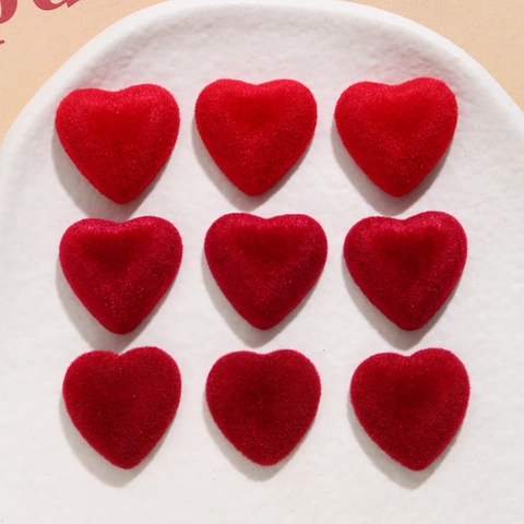 Patch a Cuore in Resina con Fioccatura Rossa per Creazione Gioielli Fai-da-te Orecchini Decorazione Cover Telefono San Valentino Capodanno
