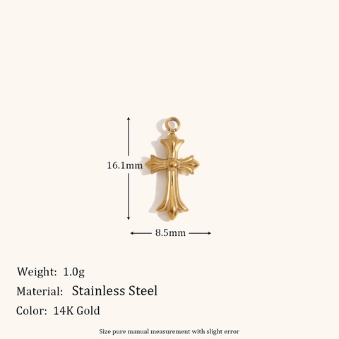 Pendentifs en Acier Inoxydable Plaqué Or 14K Vintage Cœur Pièce Croix Étoile Lune Strass DIY Charmes de Bijoux pour Femmes