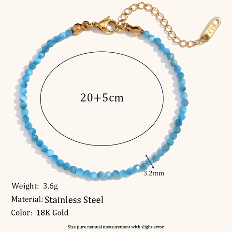18K Vergoldeter Edelstahl Naturstein Perlen Fußkettchen Für Damen Verstellbare Facettierte Perlen Fußschmuck Geschenk