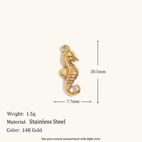 Stainless Steel Gold Plated Ocean Sea Animals Star Heart Bee Chili Charms Pendants Rhinestone Inlaid For DIY Jewelry Making Necklaces Accessories
