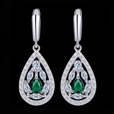 Luxueuze Koperen Waterdruppel Oorbellen Met Micro Geplaveide Zirconia Stenen Voor Vrouwen Elegante Peervormige Sieraden Voor Feesten