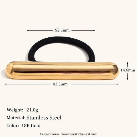 Minimalist Stainless Steel Round Rod Hair Tie For Women 18K Gold Plated High Elasticity Hair Band Fashion Hair Accessories