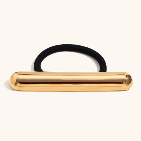 Minimalist Stainless Steel Round Rod Hair Tie For Women 18K Gold Plated High Elasticity Hair Band Fashion Hair Accessories