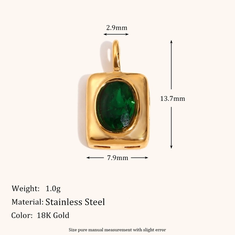 Stainless Steel Pendant Charms 18K Gold Plated Zirconia Robot Bear Balloon Dog Padlock Smile Geometric DIY Jewelry Making