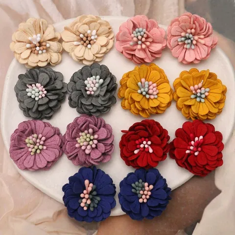 Handgefertigte Stoff Gänseblümchen Blume DIY Zubehör Für Haarspangen Hüte Schuhe Kopfschmuck Patch Handgemachte Filzblumen Ornamente
