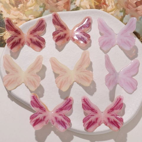 Acryl Schmetterlingsanhänger Für DIY Schmuckherstellung Farbverlauf Glitzer Schmetterling Anhänger Für Haarklammern Ohrringe