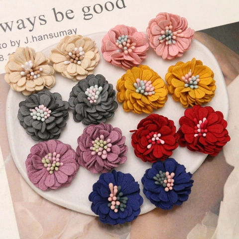 Handgefertigte Stoff Gänseblümchen Blume DIY Zubehör Für Haarspangen Hüte Schuhe Kopfschmuck Patch Handgemachte Filzblumen Ornamente
