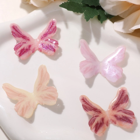 Acryl Schmetterlingsanhänger Für DIY Schmuckherstellung Farbverlauf Glitzer Schmetterling Anhänger Für Haarklammern Ohrringe