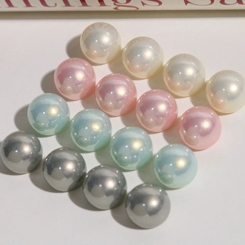 12mm Mermaid Gradient Artificial Pearl Beads Acrylic Round Dome Cabochon DIY Earring Jewelry Making Handmade Accessories