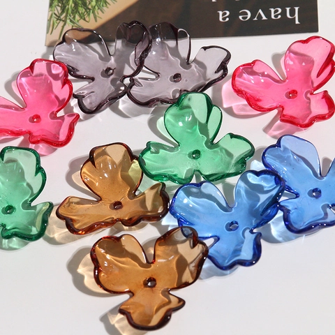 Amuletos de Flor de Tulipán de Acrílico Transparente Accesorios de Bricolage para Pendientes y Funda de Teléfono