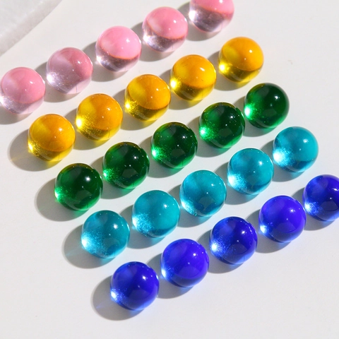 Colorful Jelly Transparent Round Resin Patches DIY Jewelry Making Materials For Earrings Hairpin Craft Accessory