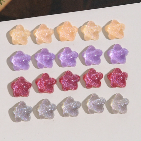 Λουστραρισμένο Resin Glitter Star Shape Cabochon Για Κατασκευή Σκουλαρικιών DIY Ευέλικτο Resin Star Αξεσουάρ Για Κοσμήματα