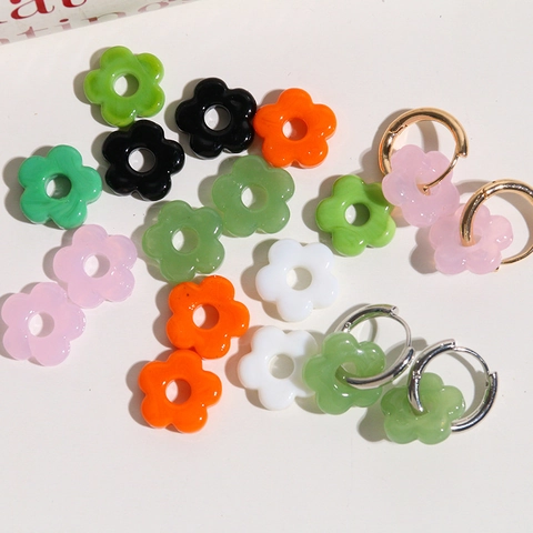 Vintage Hollow Flower Colored Glaze Beads Large Hole Glass Loose Beads For DIY Bracelet Necklace Jewelry Making Accessory