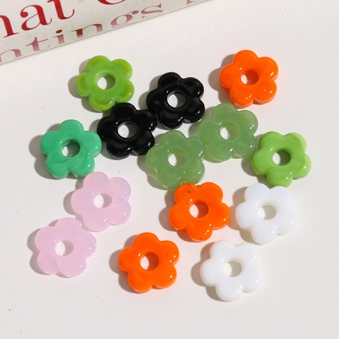 Vintage Hollow Flower Colored Glaze Beads Large Hole Glass Loose Beads For DIY Bracelet Necklace Jewelry Making Accessory