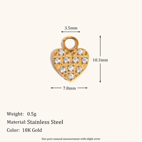 Stainless Steel Pendants 18K Gold Plated Heart Angel Wing Star Flower DIY Accessories For Women Jewelry Making Necklace Pendant