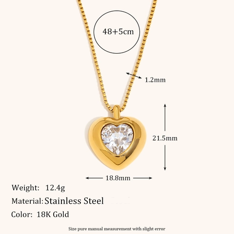 Tarotkaart Dierenriem Hanger Ketting Roestvrij Staal 18K Verguld Strass Hart Ster Vierkant Tag Kettingen Voor Dames Sieraden