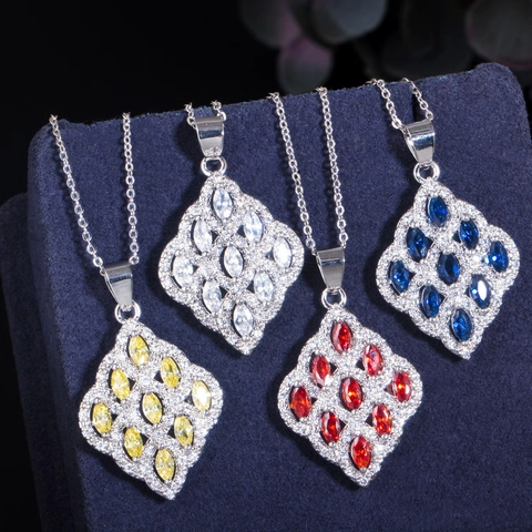 Luxe Koper Zirkonia Marquise Ruit Ketting Oorbellen Ring Sieraden Set Goud Wit Verguld Vrouwen Bruiloft Feest Sieraden