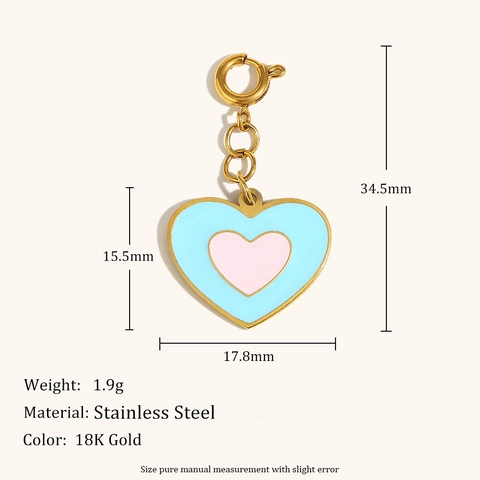 Colgantes de Cierre de Resorte de Acero Inoxidable Chapados en Oro con Circonitas y Esmalte para Joyería DIY Corazón Estrella Tarot Fuerza Luna Sol Mariposa Flor