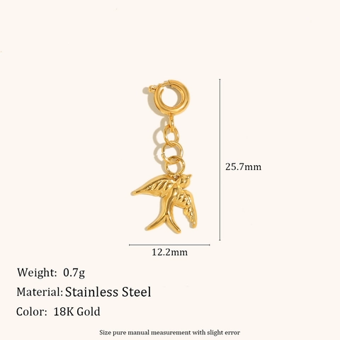 Dijes de Acero Inoxidable para Hacer Joyas Chapado en Oro Plata Golondrina Corazón Mariposa Animales Colgantes DIY Accesorios para Mujer