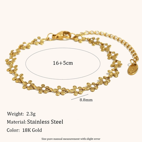 Minimalistischer Edelstahl Gänseblümchen Halskette Armband 18K Vergoldet Weiße Emaille Blumenkette Schmuck Geschenk Für Damen