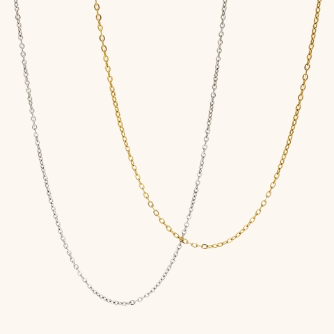 Minimalist Stainless Steel Cable Chain Necklace 18K Gold Plated Adjustable Simple Choker For Women Daily Fashion Jewelry