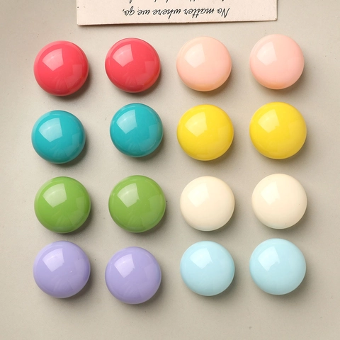 Glossy Resin Macaron Color DIY Jewelry Accessories Round Cabochons For Earring Making Phone Case Decor Scrapbooking Crafting Findings