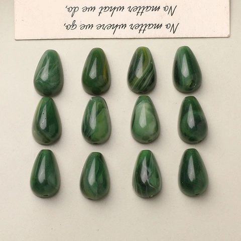 Fresh Resin Water Drop Shape Beads Smudge Marble Pattern Accessory For DIY Jewelry Making Earrings Phone Case Decor Women
