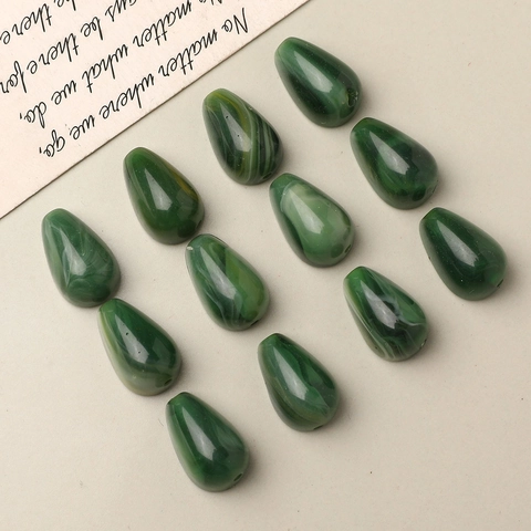 Fresh Resin Water Drop Shape Beads Smudge Marble Pattern Accessory For DIY Jewelry Making Earrings Phone Case Decor Women