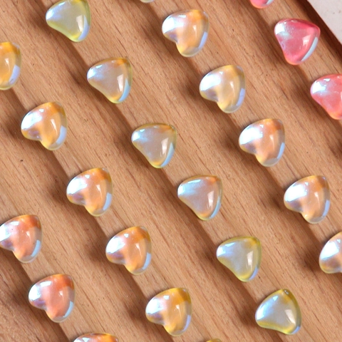 Irisierende Aurora Mini Herz Glasperlen Herzförmige Glasperlen Für Schmuckherstellung DIY Nagelkunst Handwerk Dekoration