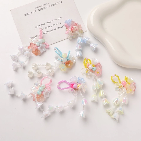 Handmade Woven Lily Of The Valley Flower Pendant Gradient Color Glass Beads DIY Earring Jewelry Making Accessory