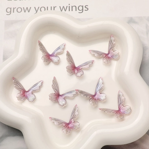 Gradient Harz 3D Glitzer Schmetterling Anhänger Für DIY Ohrringe Halskette Haarschmuck Schmuckherstellung Handwerk