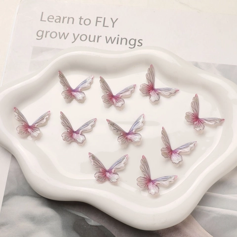Gradient Harz 3D Glitzer Schmetterling Anhänger Für DIY Ohrringe Halskette Haarschmuck Schmuckherstellung Handwerk