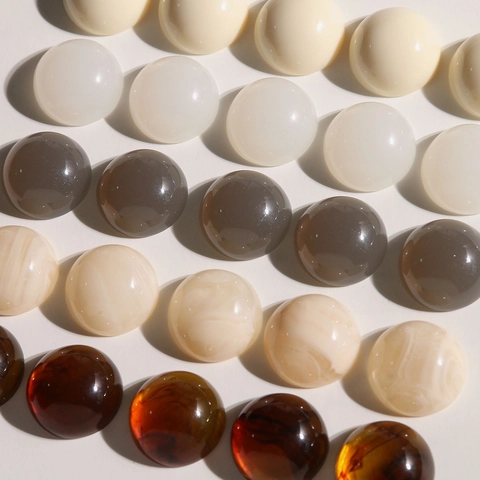 Cabochon Rond Géométrique en Résine Vintage Couleur Gelée Accessoires de Bijoux DIY pour Boucles d'Oreilles Coque de Téléphone