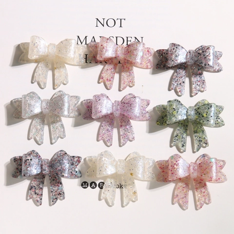 DIY Acrylic Bow Accessories With Glitter Sequins Fairy Candy Color Findings For Earrings Headwear Shoe Decoration