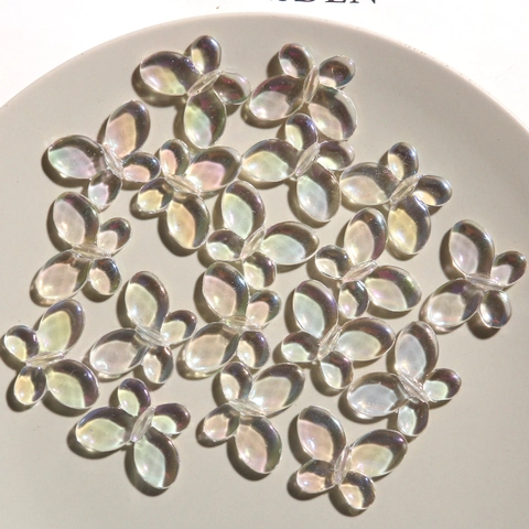 Iridescent Butterfly Acrylic DIY Jewelry Accessories For Earrings Phone Chain Making Transparent AB Color Craft Supplies