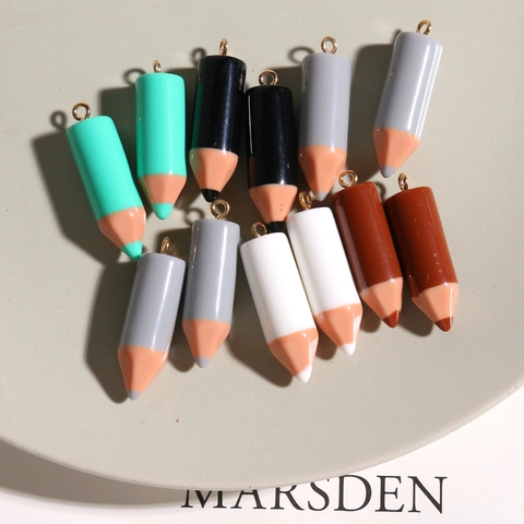 Cute 3D Resin Pencil Pendants DIY Accessories For Earrings Hair Accessories Crafting Realistic Pencil Charms Jewelry Making Components