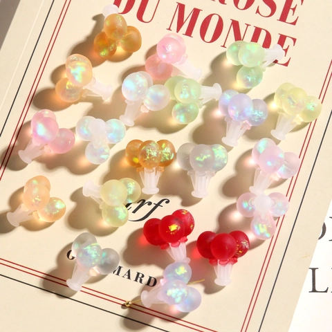 Kawaii Resin Balloon Charms Iridescent Matte 3D Candy Color Pierced Pendants For DIY Earring Jewelry Making Accessories Girlish Style